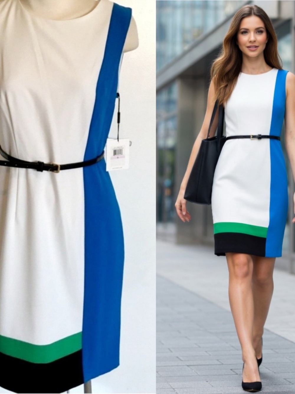 NWT $140 Calvin Klein Colorblock Career Dress